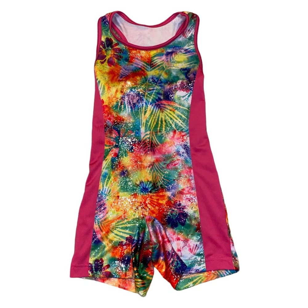 Danskin Pink Multi-Color Unitard Sz 6/6X